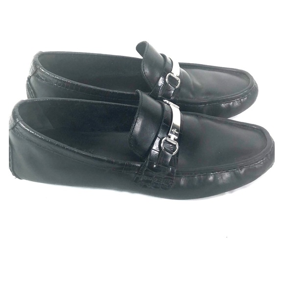 cole haan black leather loafers